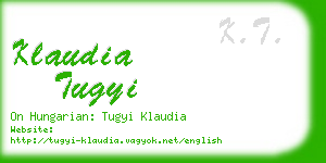 klaudia tugyi business card